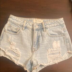 PacSun Light Blue Distressed Women's Shorts